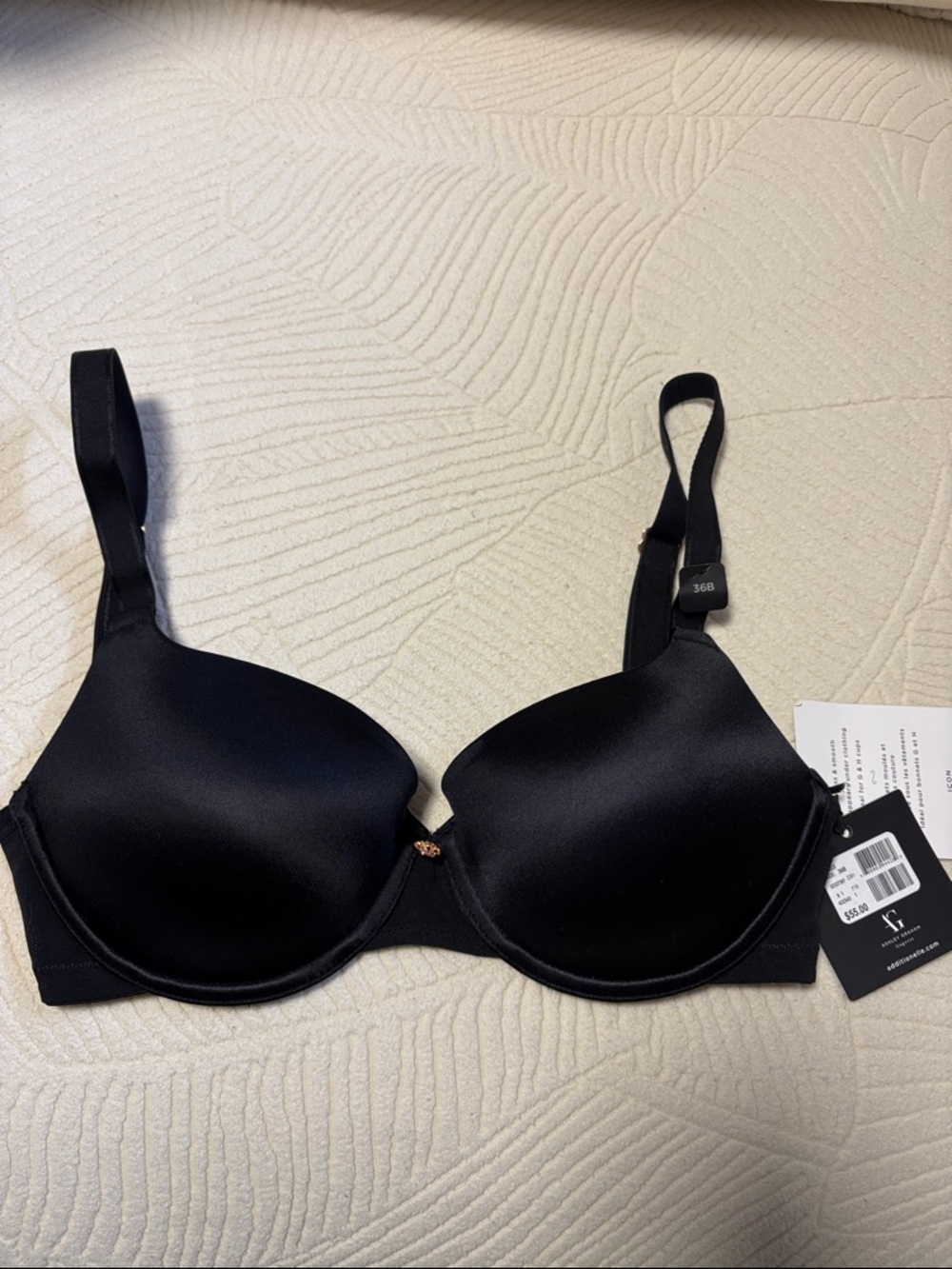 New Ashley Graham Black Smooth Molded T-Shirt Bra